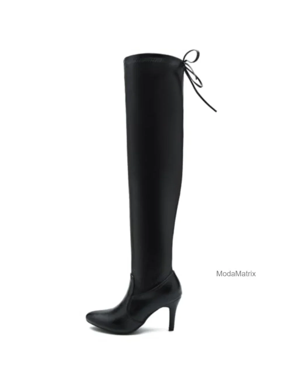 Women's Pointed Toe Over The Knee Stiletto High Heel Boots PU Velvet Denim